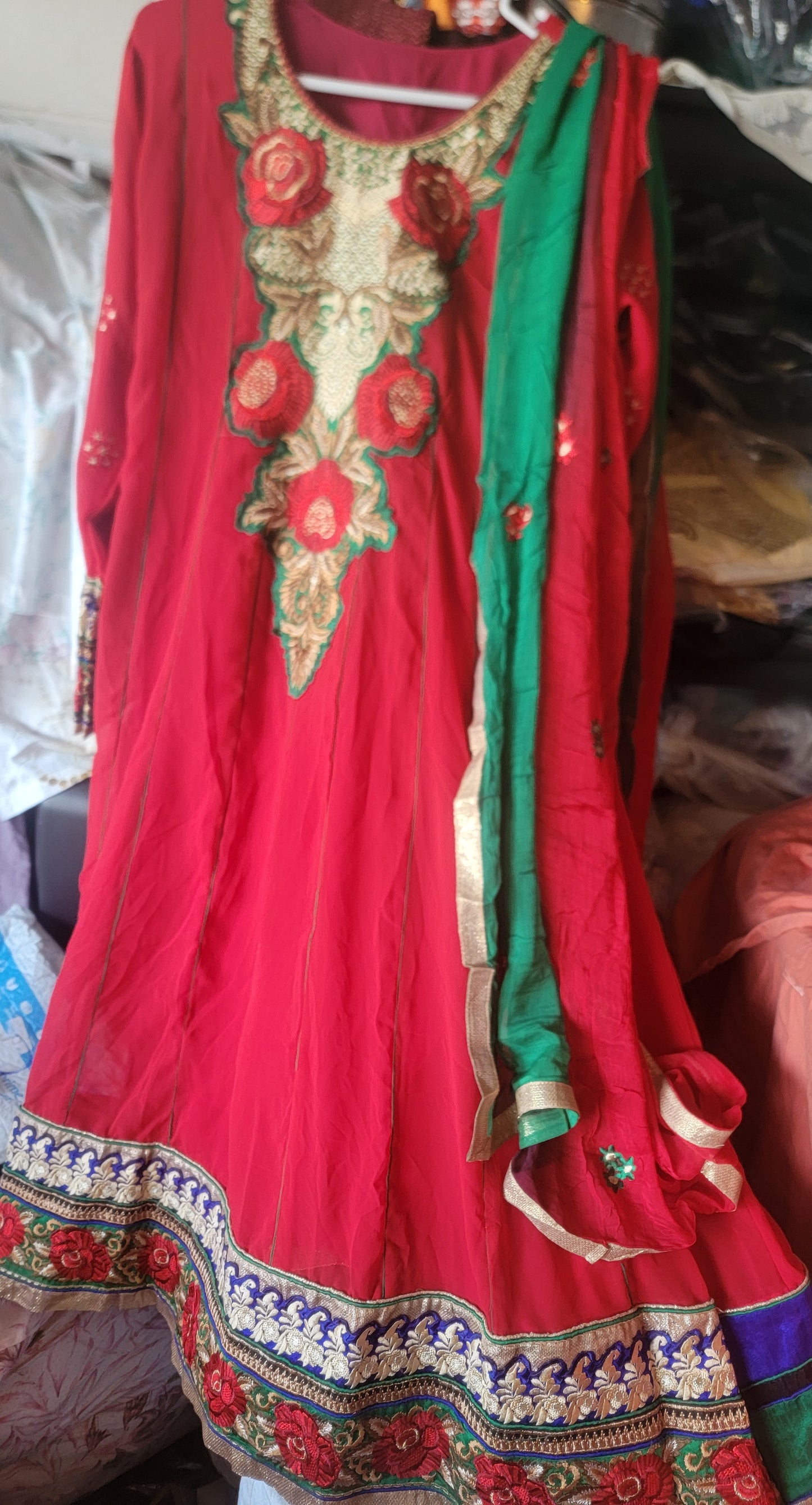 Red  Embroidered Salwar kameez Chest Size 40 wedding party wear