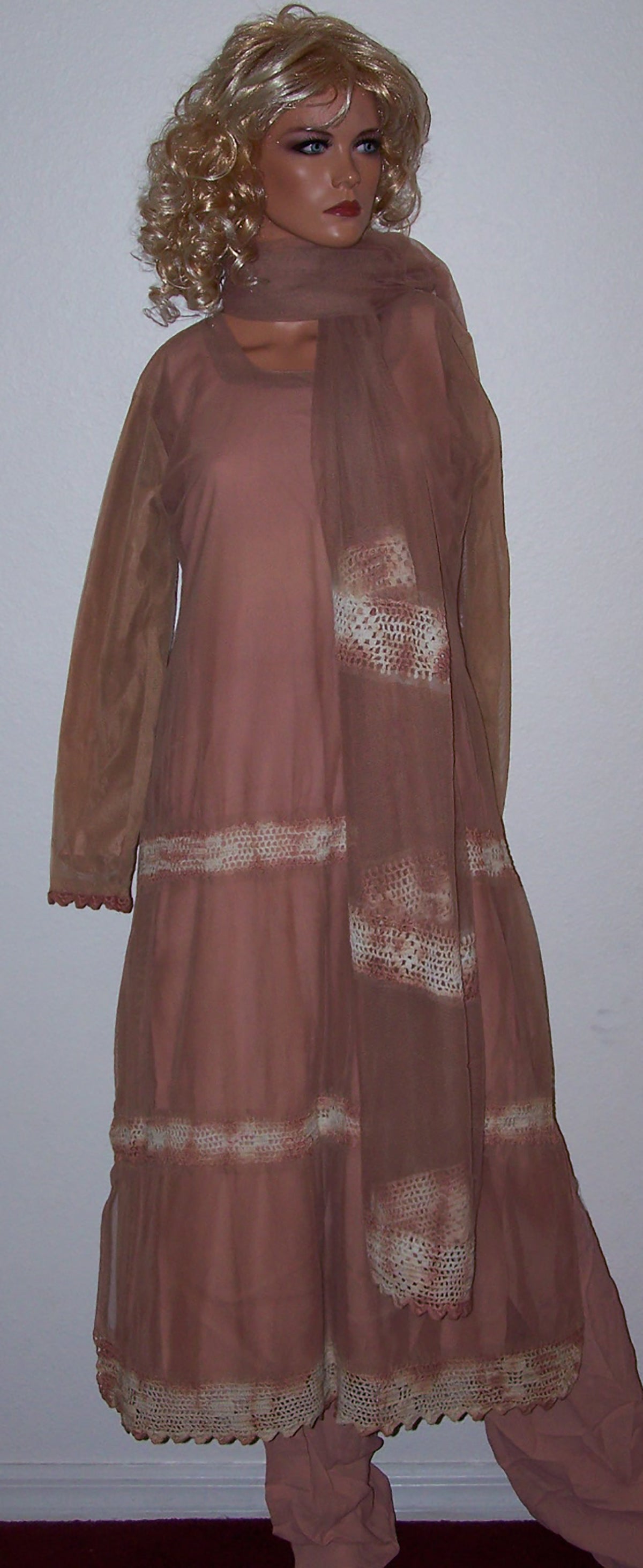 Brown New Long Sleeves  Dress Salwar kameez Dress Chest Size 40