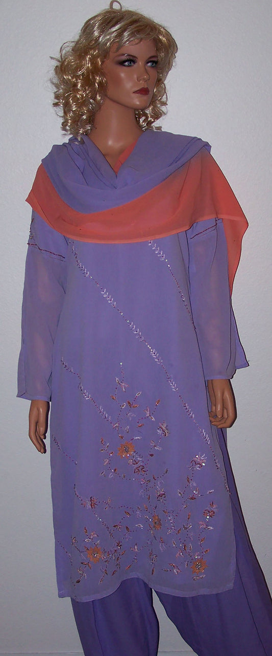 Purple  Embroidered  Salwar kameez Dress Chest Size 40  Indian Wedding Party wear