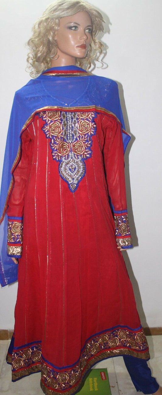 Red Long Anarkali  Dress Salwar kameez Dress Chest Size 40