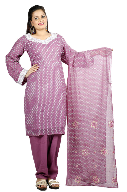 Purple Chiffon Dress  Salwar kameez  Plus Size 52