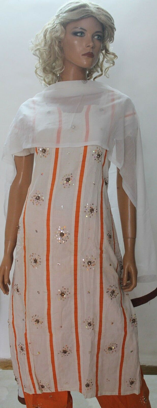 White Orange  Salwar Suit Set By Inayah Patel chest size 38