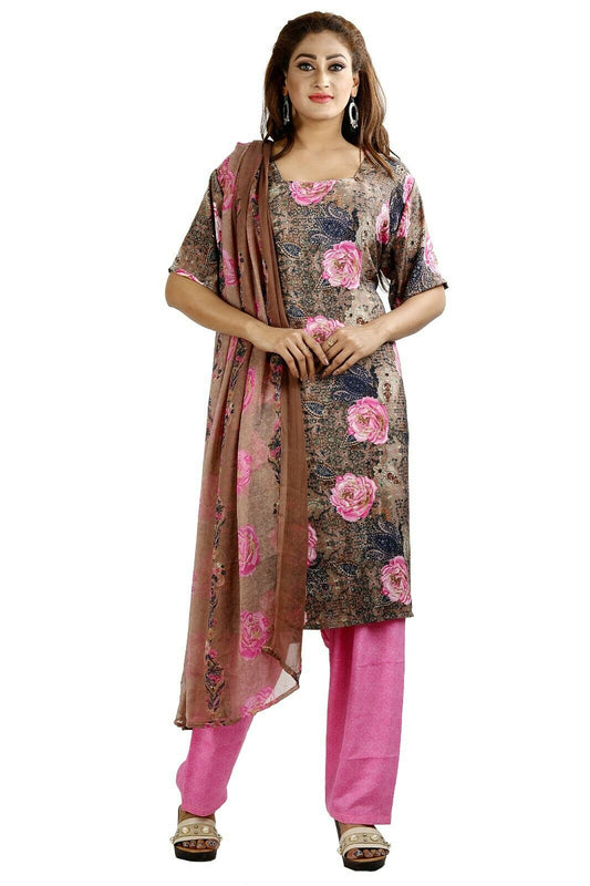 Pink Printed Designer Pakistani Traditional Dress Salwar kameez chest size 48