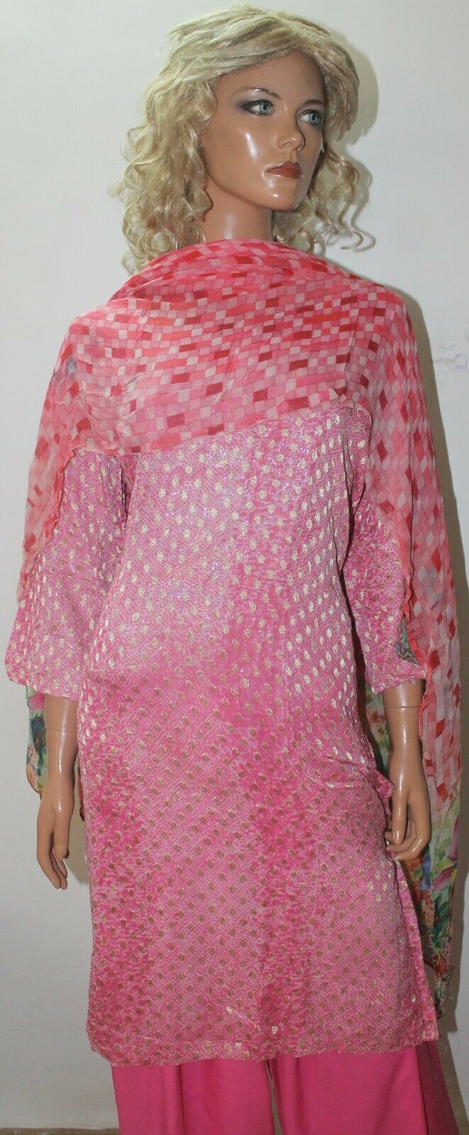 Pink Bollywood Shinny Collections Wedding Stitched   Salwar kameez Plus Size 50