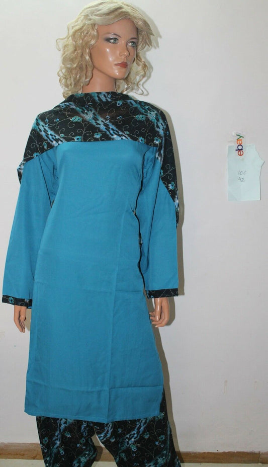 Blue Chiffon Designer Wear By Manha Patel Dress chest size 42