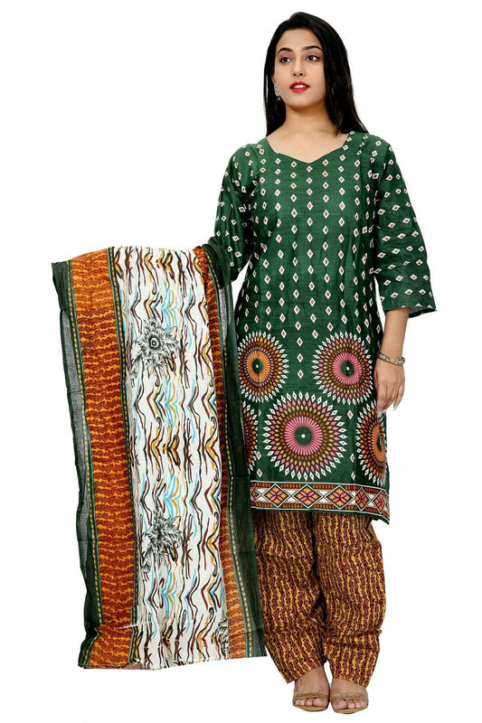 Green Cotton  Designer Ethnic  Full Sleeves  Salwar kameez chest size 50