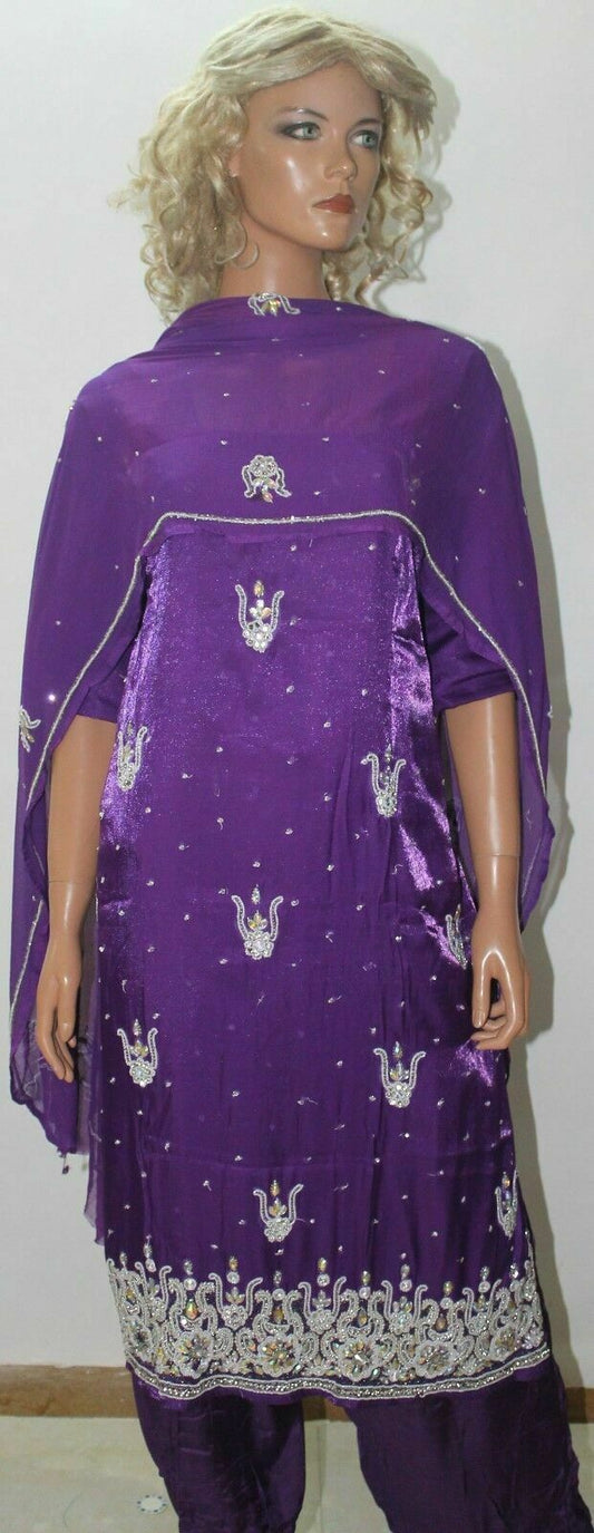 Purple Designer  Traditional  Party Wedding   Salwar kameez Chest Plus Size 50