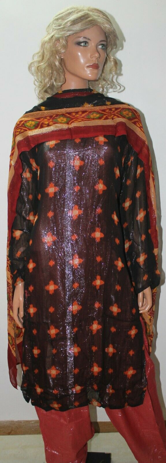 Brown Bollywood Shinny Collections Wedding Stitched Salwar kameez Chest Size 46
