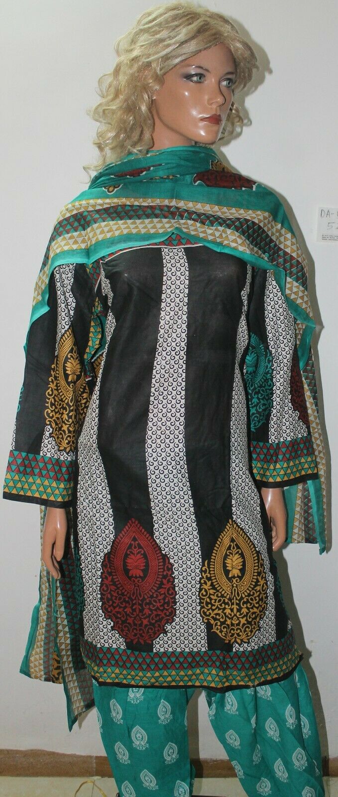 Black Full  sleeves Cotton Summer  Salwar kameez Stitched Plus size 52