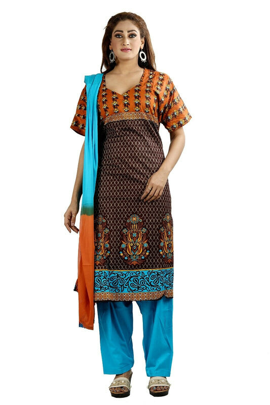 Cotton  Printed Designer Pakistani Traditional Dress Salwar kameez chest size 54