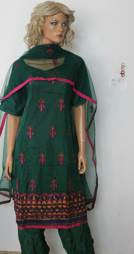 Green net  Dress Salwar suit By Manha Plus size 50,56