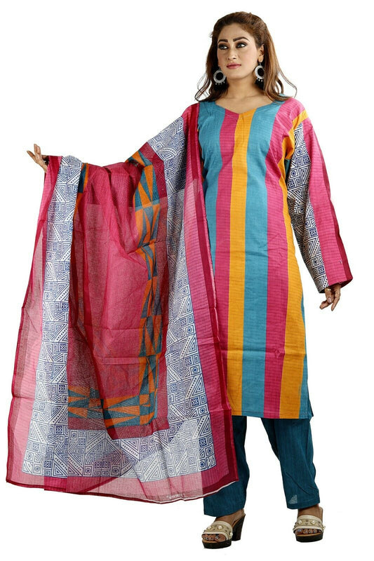 Cotton  Printed Designer Pakistani Traditional Dress Salwar kameez chest size 56