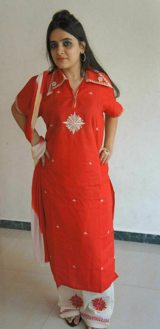 Red cotton Salwar Kameez Suit Set  Dress Chest size 42