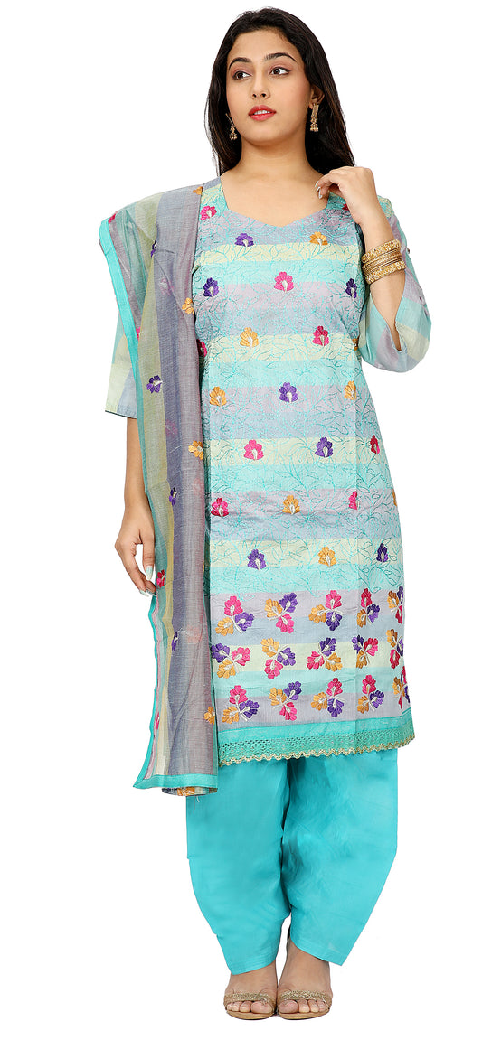 Blue Summer  Cotton Salwar kameez  Pus Chest size 52