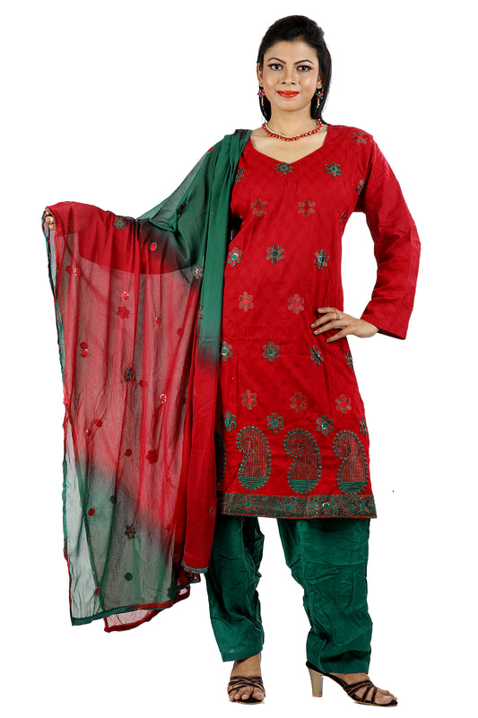 Red   Embroidered  Salwar kameez Dress Chest size 52