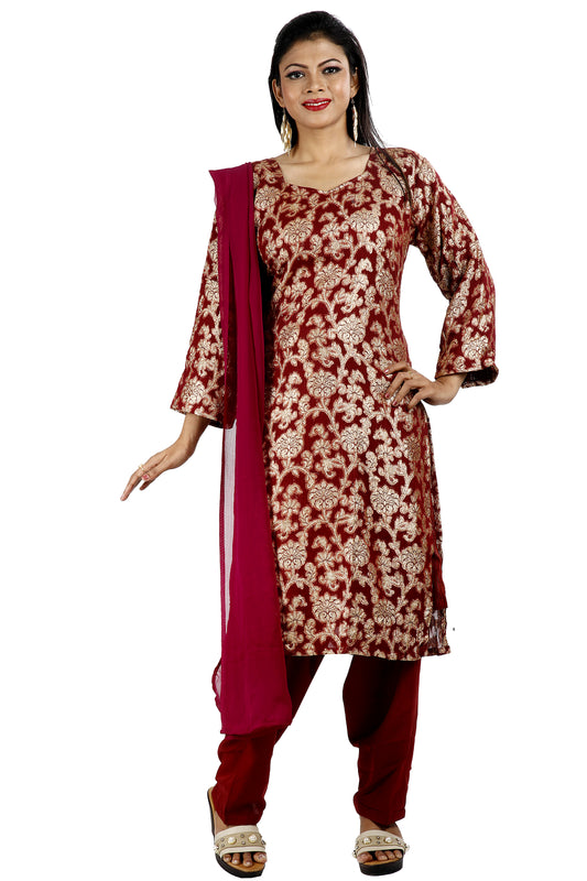 Burgundy Party Wear Salwar kameez  Plus Chest  Size 42