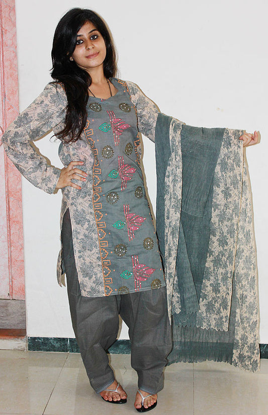 Gray Cotton Salwar kameez Chest size 38