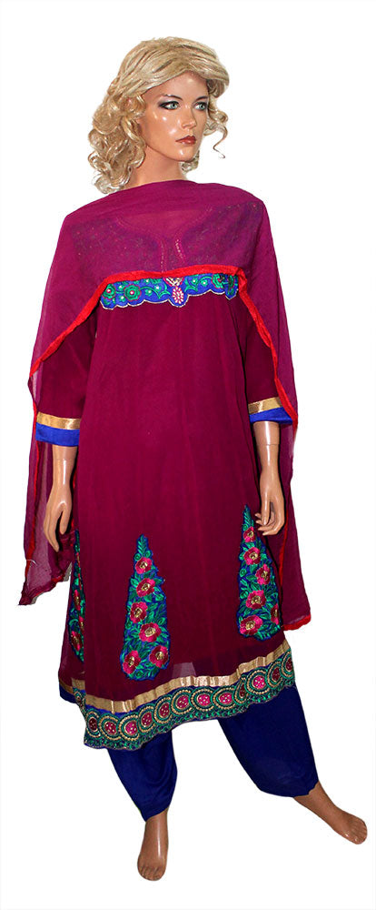 Purple  Anarkali Salwar kameez Dress Chest size 36,38,40