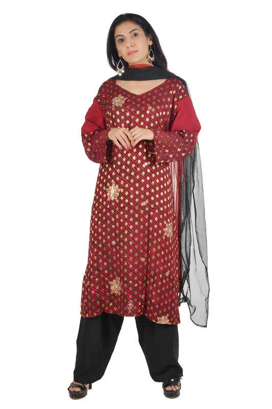 Burgundy Salwar kameez  Plus Size 56