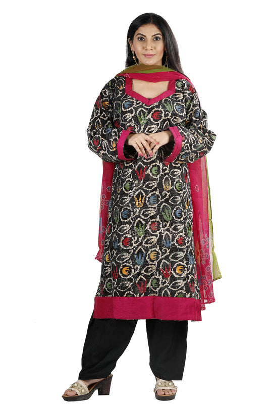 Black Cotton  Salwar kameez Dress Plus Chest  Size 52