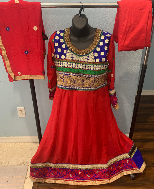 Red Anarkali Designer Dress Indian Wedding party Wear Chest size 38,40,42