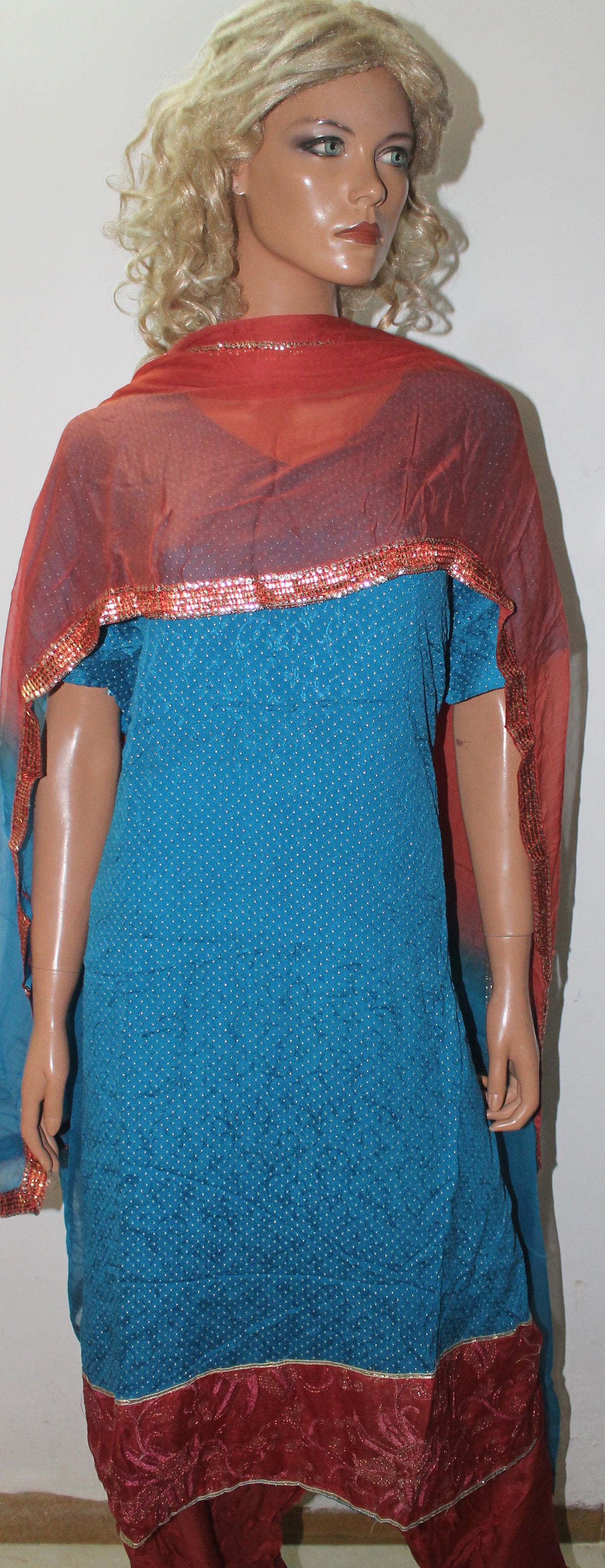 Blue  Salwar kameez Dress Chest plus  Size 54