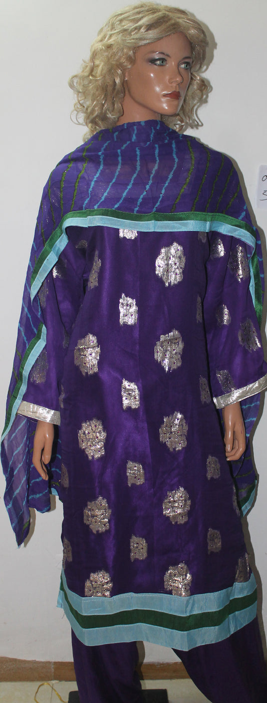 Purple  Shinny Salwar kameez  Chest Size 52